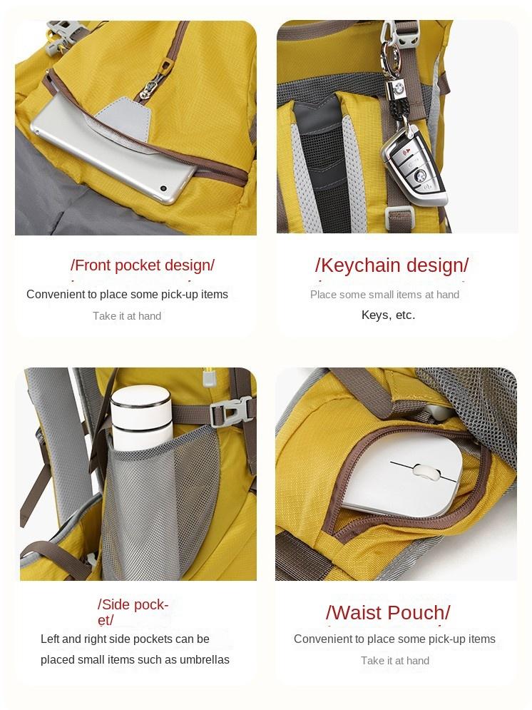 Hiking Backpack 50L Large Capacity Floating Mountaineering Pack Travel Outdoor Trekking Bag Lightweight Camping Gear