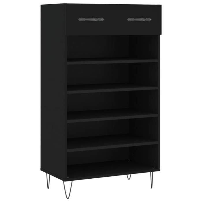VidaXL Shoe Cabinet Black 60x35x105 Cm Engineered Wood 829605