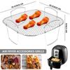Stainless Steel Mesh Air Fryer Baking Rack Rust-proof Air Fry Basket Steaming Cooling Grid  Kitchen