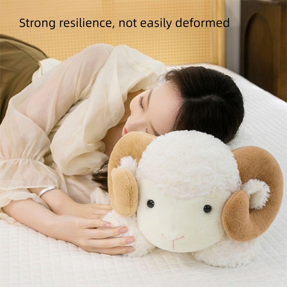 Lying Baby Goat&Cow Plush Doll 23/38cm Big Horns Goat Toys Cute Animal Plush Toys  Kids Gift