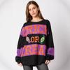 Sequin Embroidery Letter Mid-Length Women's Sweatshirt for Autumn