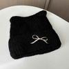 Thickened Cat Ear Beanie Windproof Knitted Skullies Soft Knitted Woolen Hat  Ladies