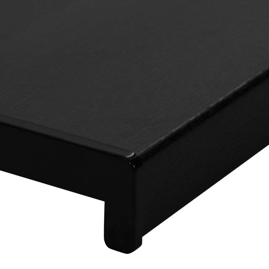 Black Window Sill with Wood Grain Pattern 60 x 35 x 4.5 cm PVC