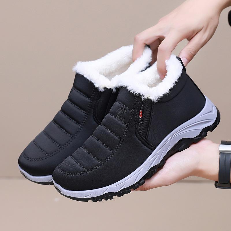 Женская обувь, Тканевая обувь, Зимние ботинки, Утепленные флисом, Мягкая подошва, Нескользящие хлопковые ботинки