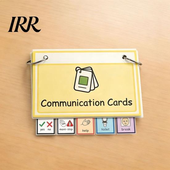 Tear-resistant Communication Tools Basic Needs Cards Set Visual Aid Flash for AAC Speech Delay Non-Verbal Portable Picture Exchange System