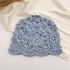 Flowers Knitted Hat Hollowed Out Beret Cap Breathable Baotou Hat  for Women