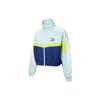 Color Block Zip Retro Sports Stand Collar Jacket Women Jacket Blue 532686-50