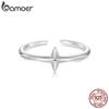 Открытое кольцо BAMOER из стерлингового серебра 925 пробы с крестом, простое универсальное кольцо на каждый день для женщин, изысканные ювелирные изделия, подарок