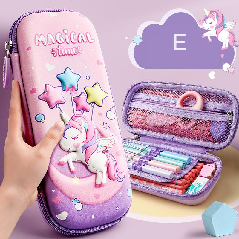 3D EVA Unicorn Cute Pencil Case Cartoon Stationery Box Girls Color Pencil Box Student Pen Case School Supplies Gifts Ipad Case