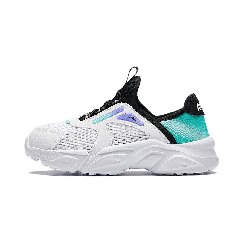Anta Kids Comfortable Soft Sole Non-Slip Shock Absorbing Low-Top Running Shoes Kids Running Shoes White Green A312429917-1