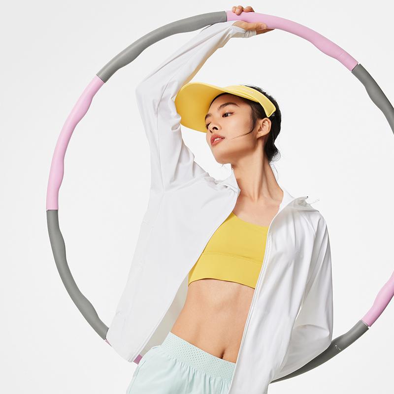 Li Ning Fitness Series однотонная толстовка с длинным рукавом и капюшоном Slim Fit, женские толстовки с капюшоном белого цвета AWDU474-1