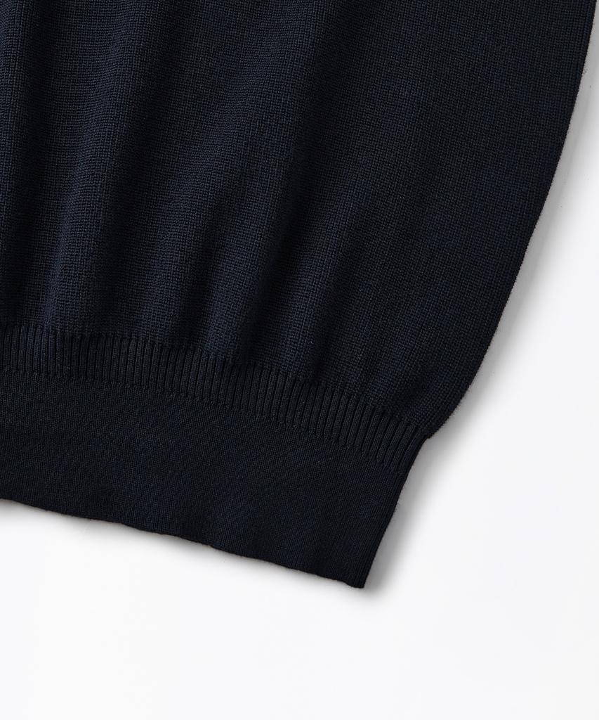OUTSTANDING Half Zip-Up Knit Sweater_Navy