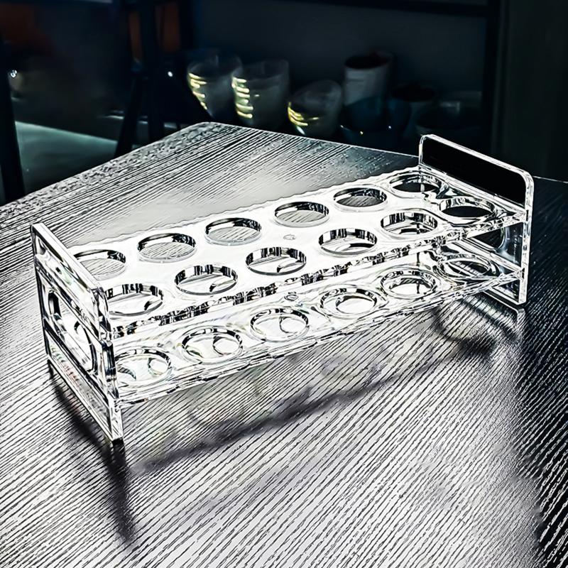 Large Capacity 6 8 12 Hole Glass Tray Cup Organizer Wine Glass Display Stand Holder for Bar Restaurant Kitchen