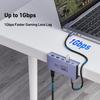 USB-C хаб BENFEI с безопасным зажимом, Gigabit Ethernet, 100W PD, 10Gbps, 2x USB-C, 2x USB-A, совместим с iPad и XPS17, 8-в-1 - HDMI 4K@60Hz, Ethernet, Зарядка, USB-C,