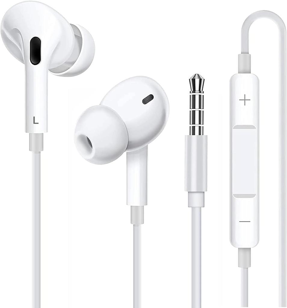Wired Wired Earphones for with HIFI Sound Volume Deep Supports Working from Compatible with Ideal for White Earphones, Computers, Microphone,