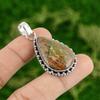 Sisters Day Deal 925 Silver Pear Natural Grass Garnet Wedding Birthday Pendant