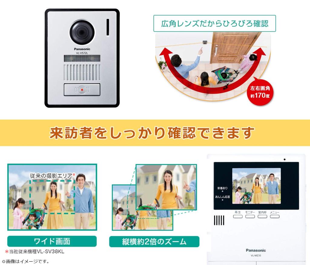 Panasonic Video Door Phone Wide Angle Lens LED Light Equipped with Secure Response VL-SZ35KF