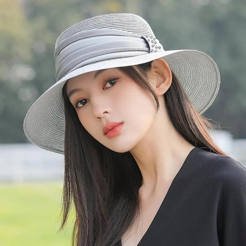 WTEMPO Женские летние легкие повседневные модные солнцезащитные шляпы женские пляжные шляпы с защитой от ультрафиолета для отдыха на открытом воздухе универсальные солнцезащитные шляпы с бантом