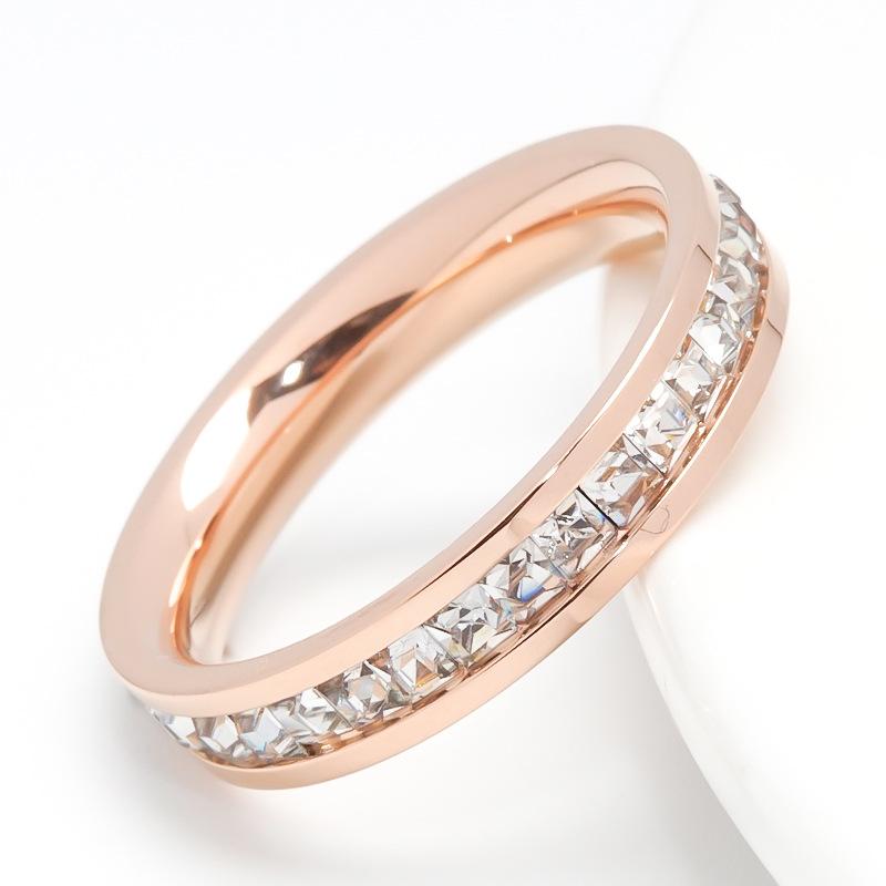 Минималистичное кольцо из титановой стали с алмазной огранкой, кольцо для пары из нержавеющей стали, модная бижутерия