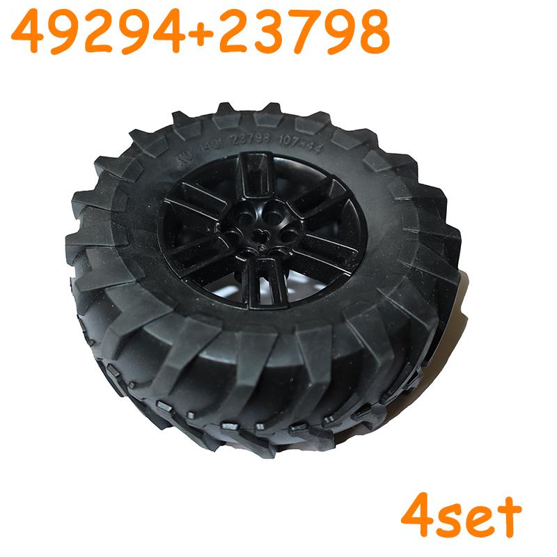 Нетоксичный 15038 49294 23798 44771 56907 4410 92912 54120 Колеса для шин Крест Автомобиль Грузовик Ступица Технические Кирпичи Moc Мотоцикл Строительные Блоки