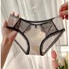 Panties Female Girl's Forged Lace High Elasticity Plus Briefs Size Sexy Silky Smooth Pure Lingerie Desire Seamless Underwear Panties Briefs Lingerie