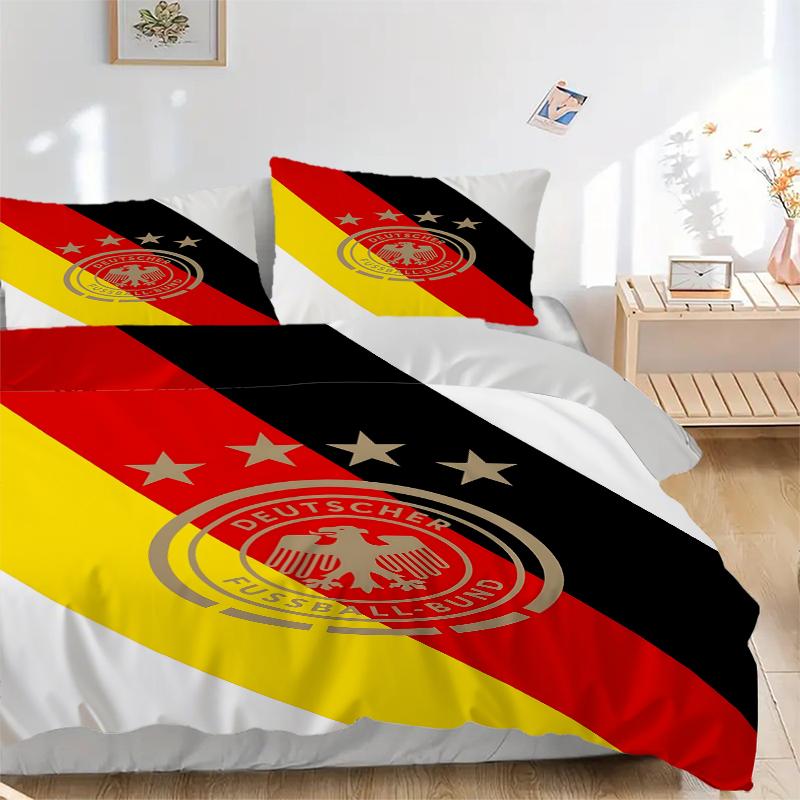 3Pcs German Football Federation Emblem Bedding Sets For All Sizes New 3D Printed Bed Cover Comforter Duvet Cover Pillowcase Bedroom Decoration