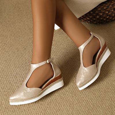 Босоножки Baotou на толстой подошве с принтом, римские, лето 2024, подошва из пеньковой веревки, женские сандалии, повседневные, больших размеров