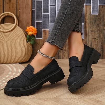 Женская обувь Слипоны Женские туфли на высоком каблуке Мода Круглый носок Офис и карьера Новинка Большой размер Однотонные каблуки Женщины