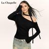Женский топ La Chapelle 2025 Весна/Осень с открытыми плечами и длинным рукавом