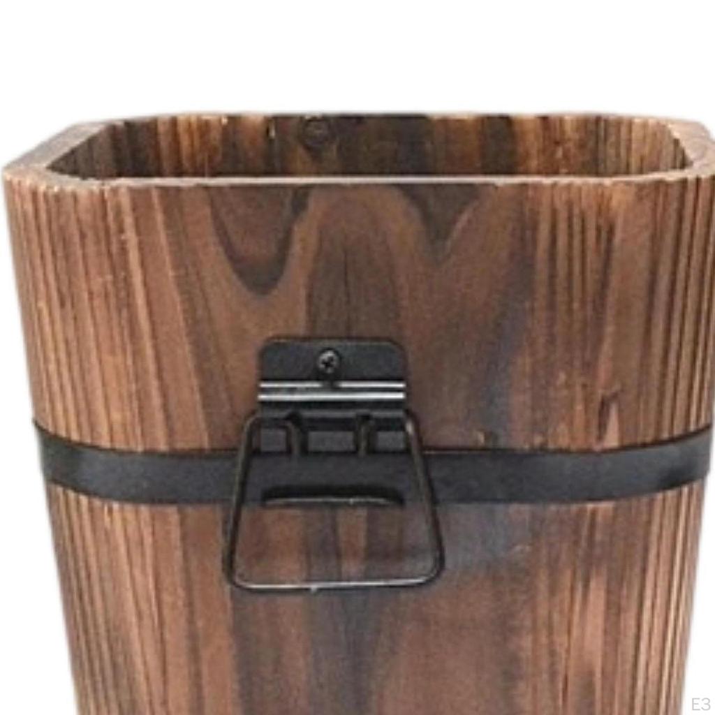 Wooden Barrel Planter Flower Pot Birthday Gift Plant Container Rustic for Indoor and Outdoor Patio