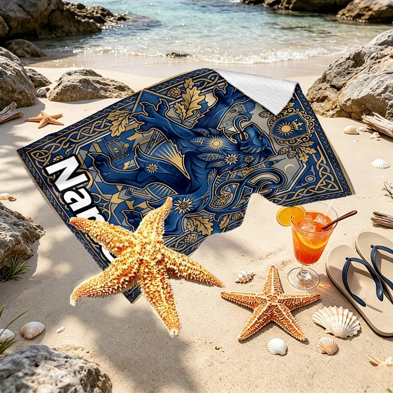 Custom Name Personalized 1860 Munchen football club Print Beach Towel, for Trip Camping Beach Party Home Decor, Birthday Gift for Family & Friends