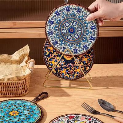 Этнический стиль Теплоизоляционная подставка Маслостойкий пробковый плейсмат Подставка на обеденный стол для тарелок/чашек/сковород