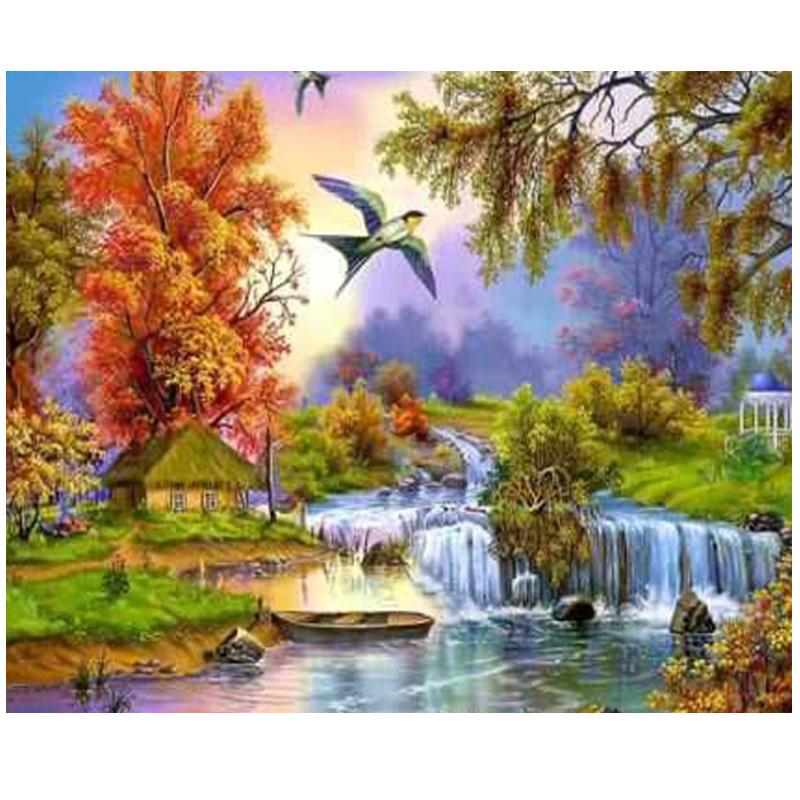 Алмазная картина Пейзаж Алмазное искусство Полная дрель Рукоделие Алмазная картина Полный круглый