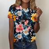 Women's Fashion Casual Printed Round Neck Short Sleeved T-Shirt Top T-Shirt Top Top