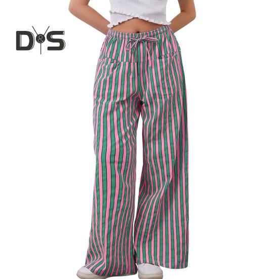 Женские длинные брюки с низкой посадкой, эластичной талией, регулируемыми шнурками, повседневными брюками с карманами, свободными широкими брюками