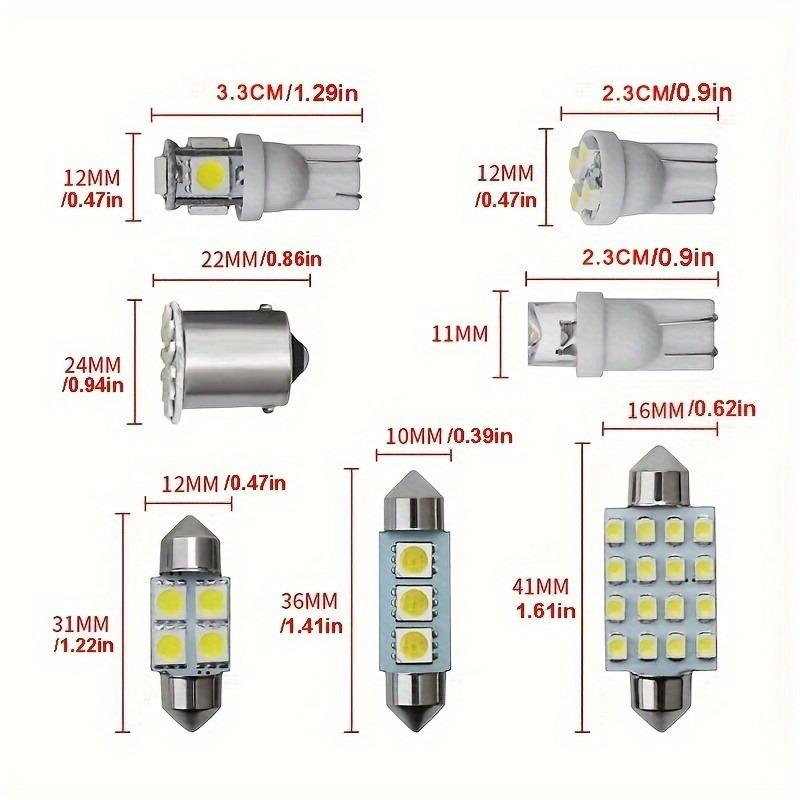 42pcs/20pcs Car LED Combination Set Lamp T10 Wide Lamp Double Point Reading Lamp White Auxiliary Lamp Door Lamp Interior Ceiling Dome Lights 6