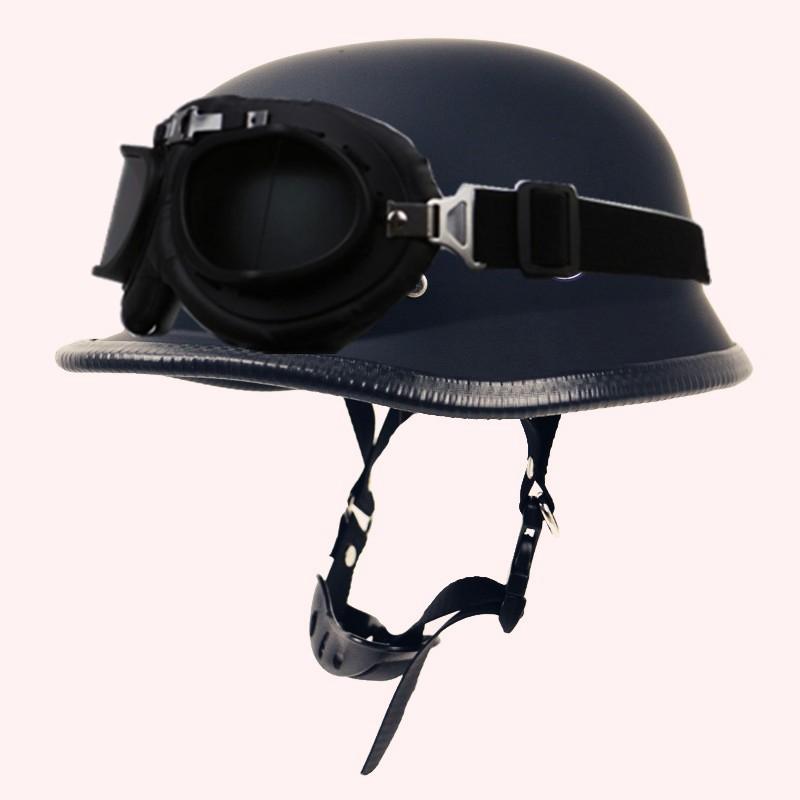 Outdoor Cycling Half Helmet Retro Style Harley Electric Bike DOT Approved With Goggles