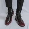 Large Size Men's Autumn and Winter High-top Shoes Trendy Leather Shoes Men's Foreign Trade Casual Polishing Fashion Lace-up Martin Boots Men