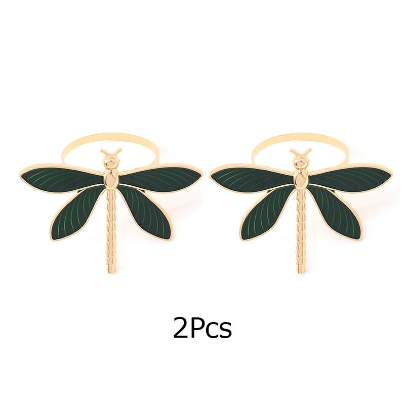 2/4 шт. Зеленое масло капает стрекоза домашнее украшение отель кольцо для салфеток модное насекомое кольцо для салфеток новое металлическое кольцо для салфеток