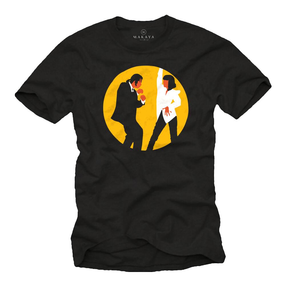 Mens T-Shirt Black Mens Pulp Fiction Gift Dancer Friends Dad Funny-