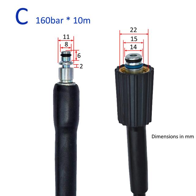 Customizable Length High Pressure Washer Hose Car Wash Water Cleaning Hose Extension Hose Cord Pipe for Karcher K2- K5 Car Washe