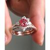 Ruby Zircon Ring, Rose Gold, Colored Gemstones Diamond Treasure Ring Engagement Ring