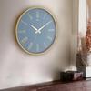 Pino Real Glass 42 Cm Silent Mechanism Wall Clock, Blue Gold, Crema Gold, Colorful Wall Clocks, Home Design, Modern Wall Clocks