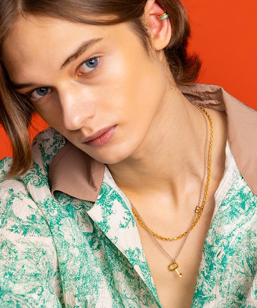 Begins Larin Anchor Chain Solid Necklace
