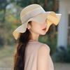 Summer New Hat Women's Outdoor Travel Lafite Straw Hat Wave Along Bow Sun Hat Sun Hat