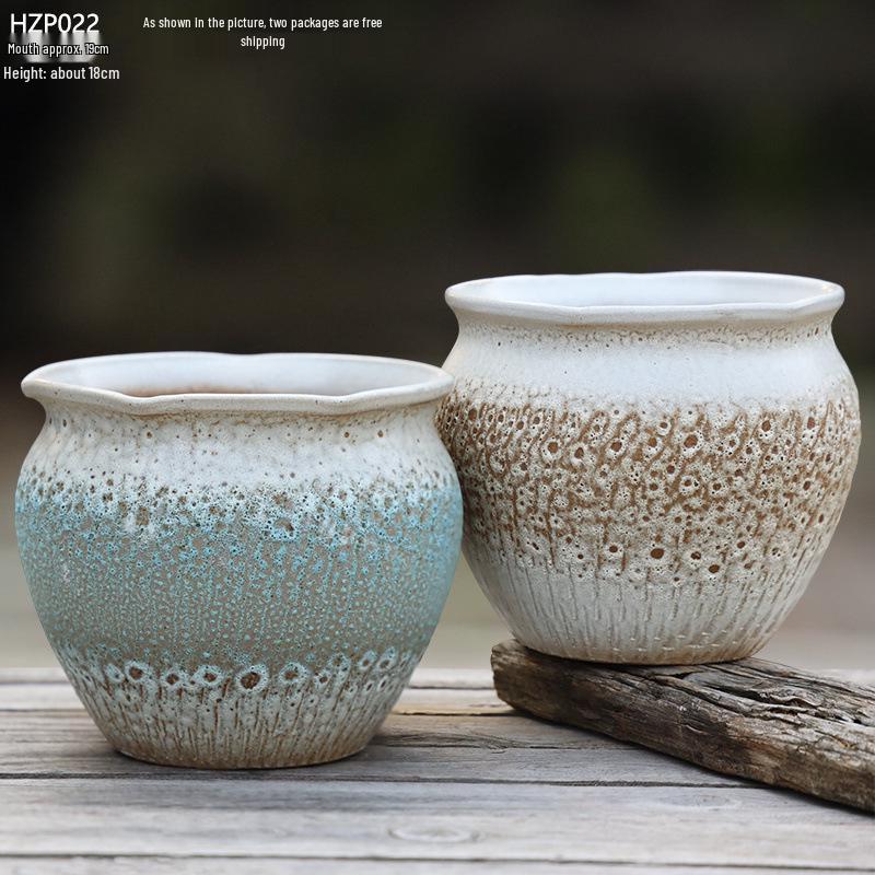 Large Caliber Ceramic Succulent Flower Pot with Free Shipping - Breathable Home Planter for Bougainvillea & Roses