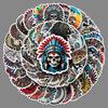 50 Chief Skull Graffiti Stickers Personalized Horror Tribal Style Decorative Water Cup Mobile Skateboard Stickers
