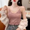 V-neck Camisole Lace Pearl Camisole Sexy Bandeau Tube Top Slim Undershirt Over Suit Underneath Tank Top