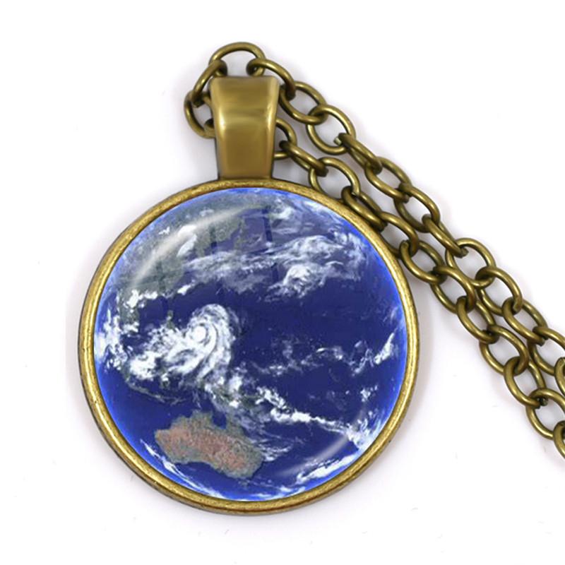 Серебряное ожерелье с подвеской в виде планеты Солнечной системы, ожерелье с подвеской в виде галактической туманности, Вселенские украшения для женщин и мужчин, Подарок на день рождения