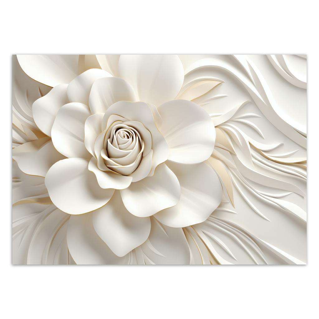 Wallpaper White Rose 3D